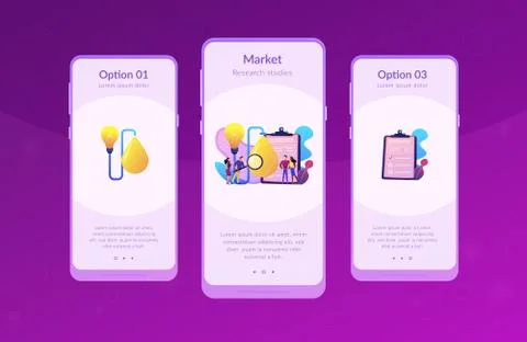 Product testing app interface template. Stock Illustration