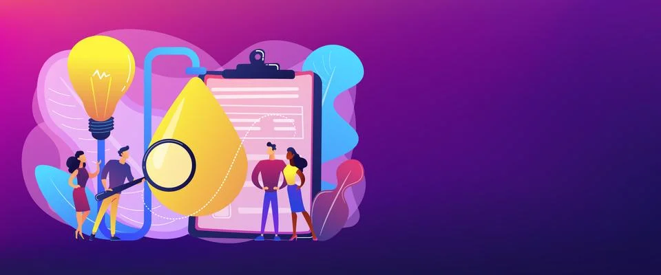 Product testing concept banner header. Stock Illustration