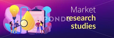 Product testing concept banner header. Stock Illustration