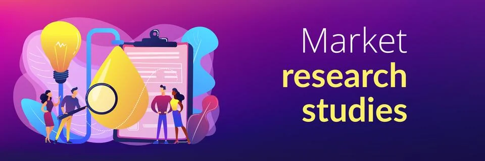 Product testing concept banner header. Stock Illustration