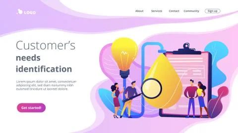 Product testing concept landing page. Stock Illustration