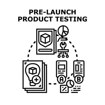 Product testing cycle and pre launch quality assurance 库存插图