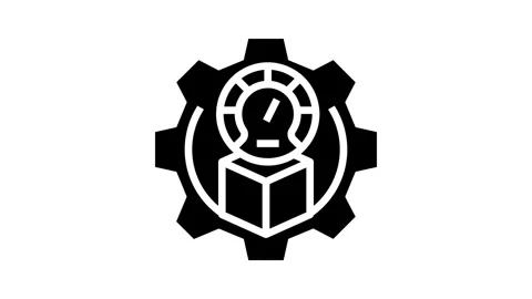 Product testing mechanical engineer glyph icon animation Stock Footage 326153649