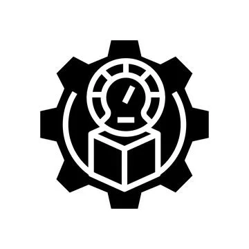 Product testing mechanical engineer glyph icon vector illustration Illustrazione stock
