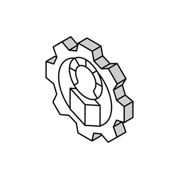 Product testing mechanical engineer isometric icon vector illustration Illustrazione stock