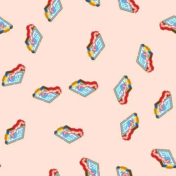 Product testing mechanical engineer isometric icon seamless pattern Illustrazione stock