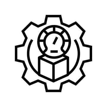 Product testing mechanical engineer line icon vector illustration Illustrazione stock