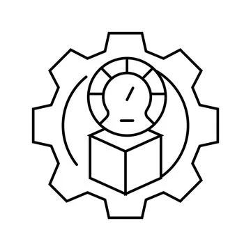 Product testing mechanical engineer line icon vector illustration Illustrazione stock