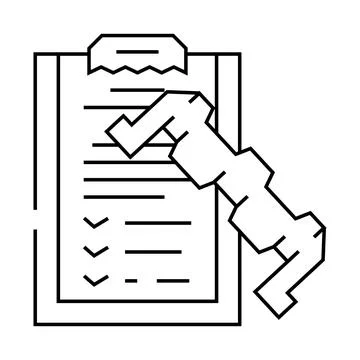 Product testing mechanical engineer line icon vector illustration Illustrazione stock