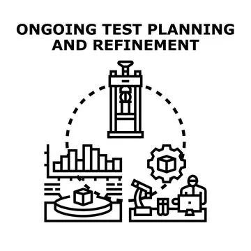Product testing planning and quality control process Stock Illustration
