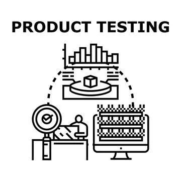 Product testing process for quality control evaluation Stock Illustration