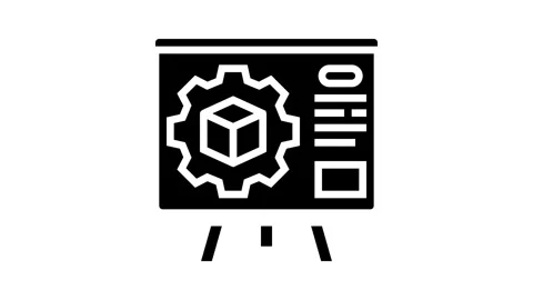 Product training technical sales engineer glyph icon animation Stock Footage 326147934