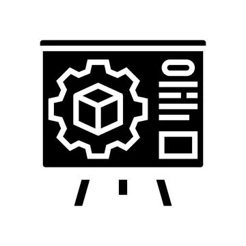 Product training technical sales engineer glyph icon vector illustration 스톡 일러스트