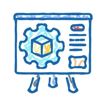 Product training technical sales engineer icon doodle illustration 스톡 일러스트