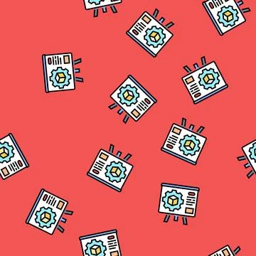 Product training technical sales engineer vector seamless pattern イラスト素材