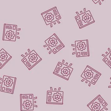 Product training technical sales engineer line seamless pattern Stock Illustration