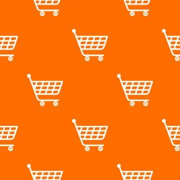 Product trolley pattern orange Illustrazione stock