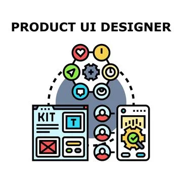 Product ui designer developing user interface and experience Illustrazione stock