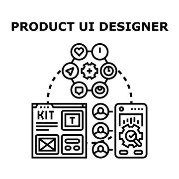 Product ui designer developing user interface and experience Stock Illustration