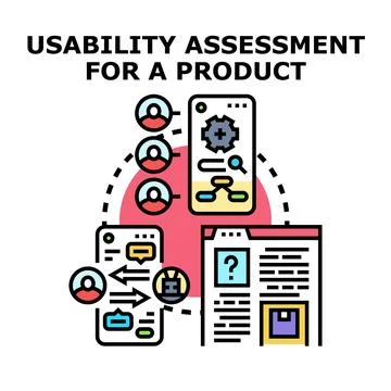 Product usability assessment for user experience research Stock Illustration