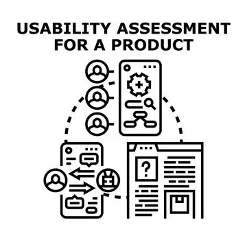 Product usability assessment for user experience research Stock Illustration