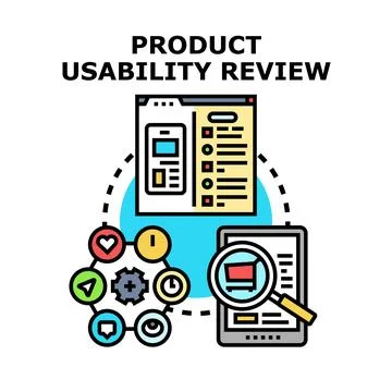 Product usability review process for digital interface analysis Stock Illustration