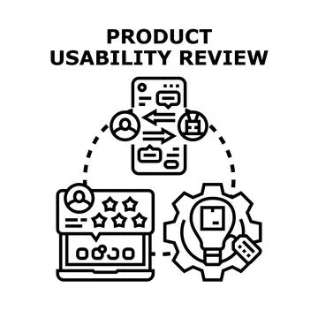 Product usability review process evaluating consumer feedback 스톡 일러스트