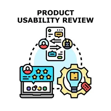 Product usability review process evaluating consumer feedback Stockillustratie