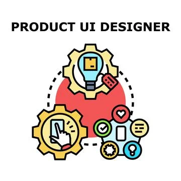 Product user interface design, development, and optimization Illustrazione stock