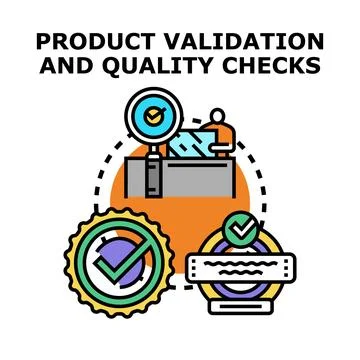 Product validation and quality checks concept vector Stock Illustration