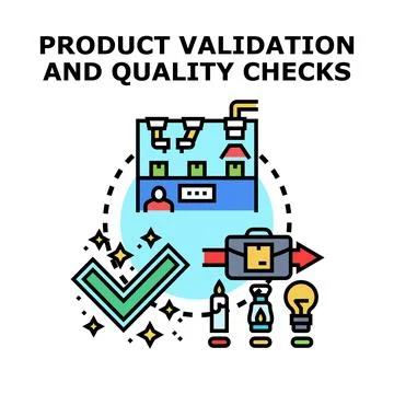 Product validation and quality checks concept illustration Stock Illustration