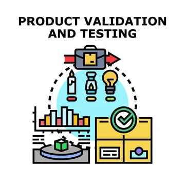 Product validation and testing concept vector illustration Stock Illustration