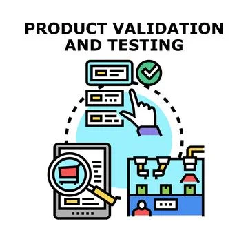 Product validation and testing quality assurance workflow Ilustração Stock