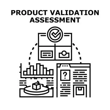 Product validation assessment concept vector icon Stock Illustration