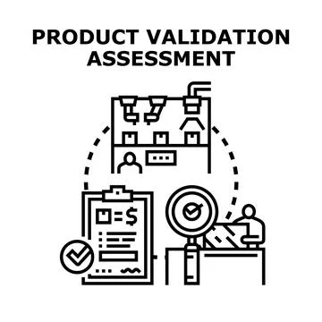 Product validation assessment process for quality control and evaluation Stock Illustration