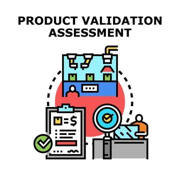 Product validation assessment process for quality control and evaluation Stock Illustration