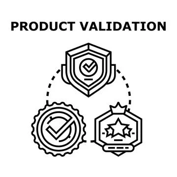 Product validation concept vector icon illustration Stock Illustration