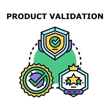 Product validation concept vector icon illustration Stock Illustration