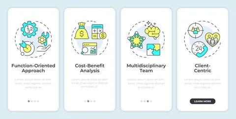 Product value types onboarding mobile app screen Stock-Illustration