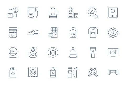 Product Vector Icon Set with 24 Thin Line High Resolution Display Perfect G.. Stock Illustration
