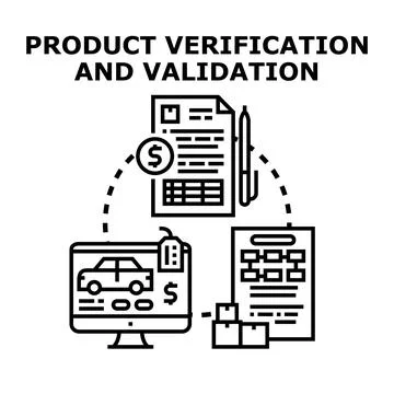 Product verification and validation concept for quality assurance Stockillustratie