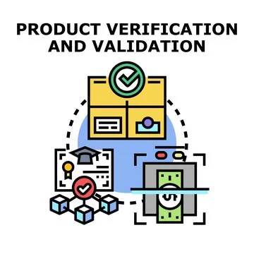 Product verification validation process ensuring quality and authenticity Stock Illustration