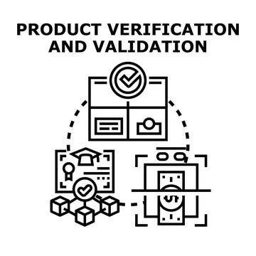 Product verification validation process ensuring quality and authenticity Stock Illustration