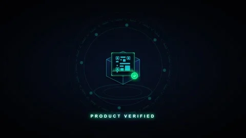 Product verified digital hud interface with qr code scanning and authentica.. Vidéo 337566526