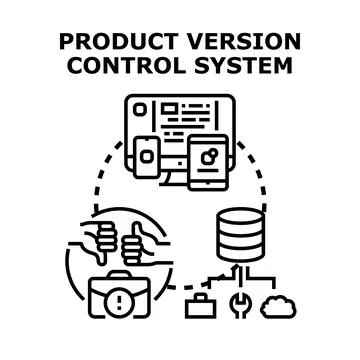 Product version control system development management process イラスト素材