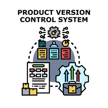 Product version control system managing development process Stock Illustration