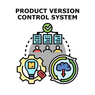 Product version control system organizing development process Stock Illustration