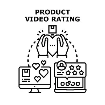 Product video rating concept vector icon Illustrazione stock
