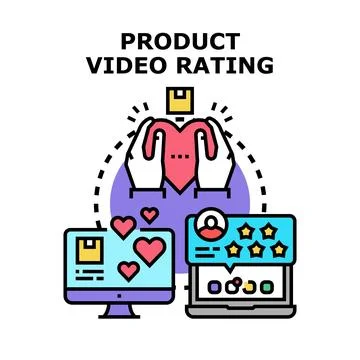 Product video rating concept vector icon Illustrazione stock