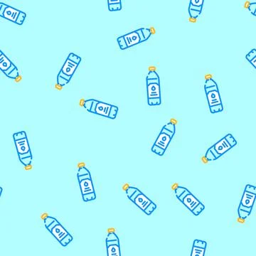 Product water plastic bottle vector seamless pattern Stock Illustration